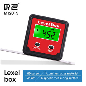 RZ Digital Level Angle Gauge 360° Mini Measuring Digital Inclinometer With Magnetic Base Electronic Universal Bevel Protractor