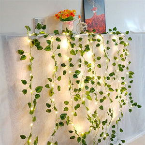 Artificial Leaf Flower 10m 5m Led String Lights Garland Fairy Lights Decor Wedding Garden DIY Christmas Lights Home Decoration