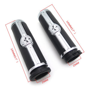 For Harley Davidson 1996-Later VRSC XL XR Dyna Softail YAMAHA Chr Aftermarket Free Shipping Motorcycle Parts Skull 1" Hand Grips