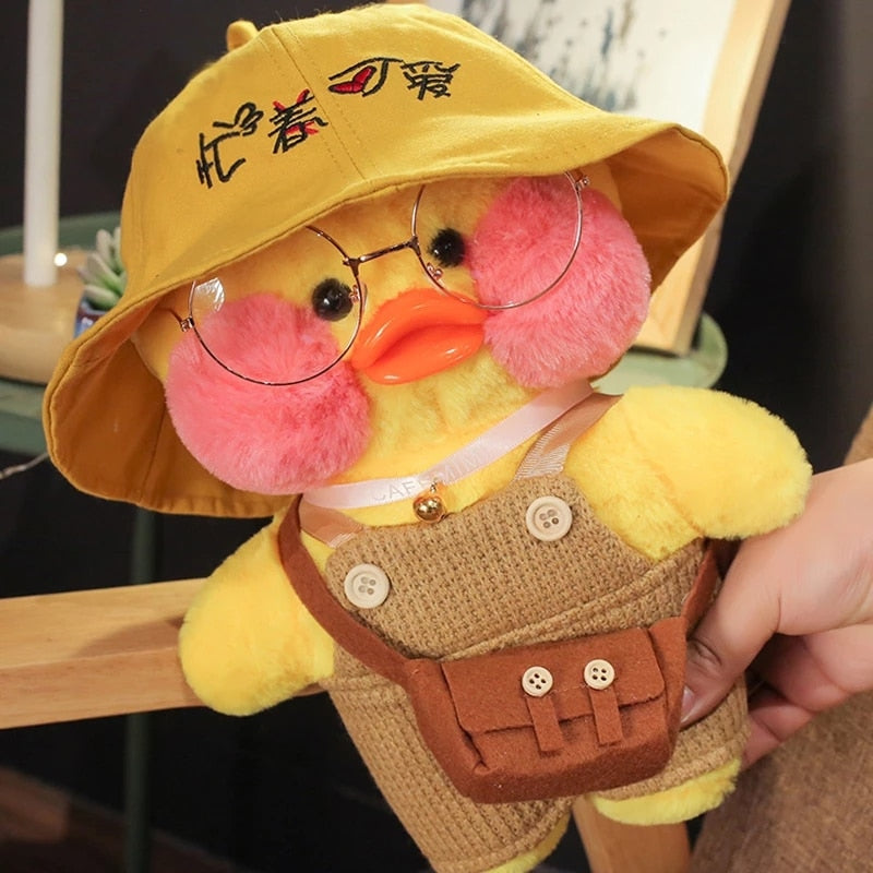 Kawaii Cartoon LaLafanfan 30cm Cafe Duck Plush Toy Stuffed Soft Kawaii Duck Doll Animal Pillow Birthday Gift for Kids Children