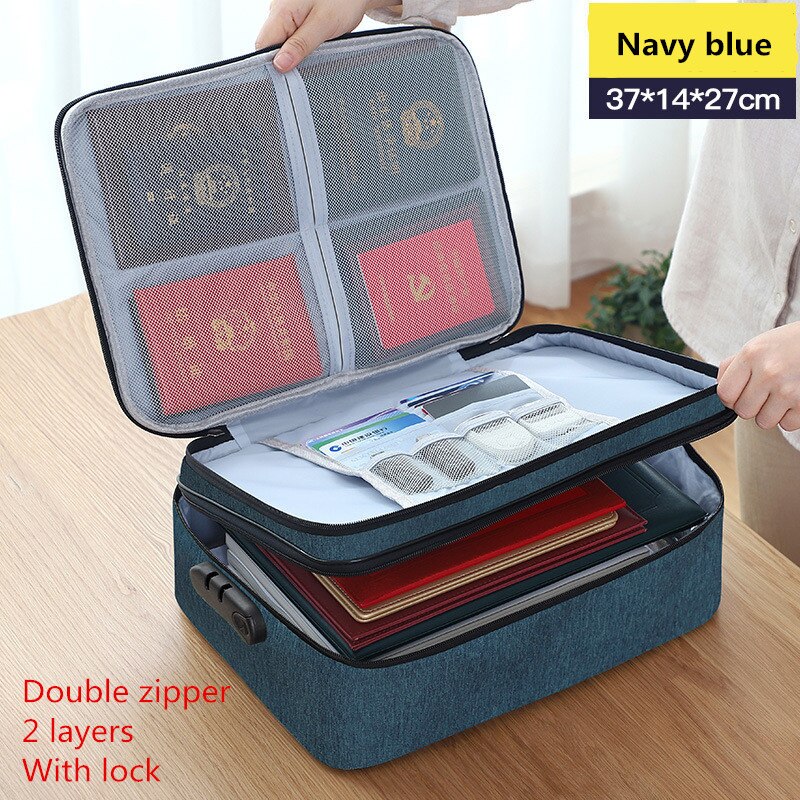 Document Bag Large Capacity Travel Passport Wallet Card Organizer Men&#39;s Business Waterproof Storage Pack Home Accessories Item