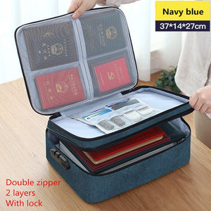 Document Bag Large Capacity Travel Passport Wallet Card Organizer Men&#39;s Business Waterproof Storage Pack Home Accessories Item