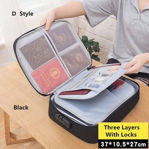 Document Bag Large Capacity Travel Passport Wallet Card Organizer Men&#39;s Business Waterproof Storage Pack Home Accessories Item