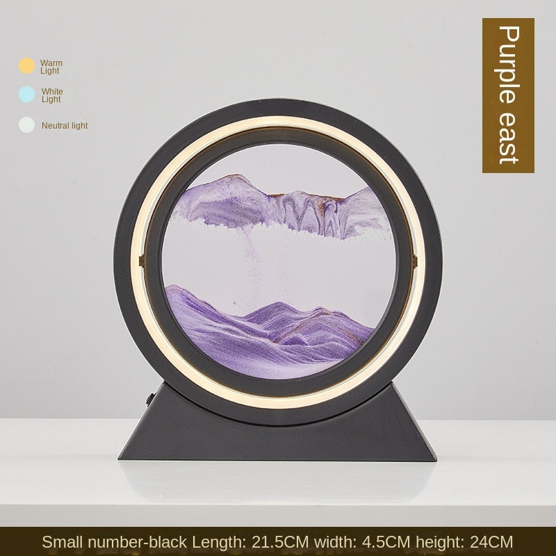 3D Hourglass LED Lamp Quicksand Moving Sand Art Sand Scene Dynamic Living Room Decoration Accessories Modern Home Decor Gift