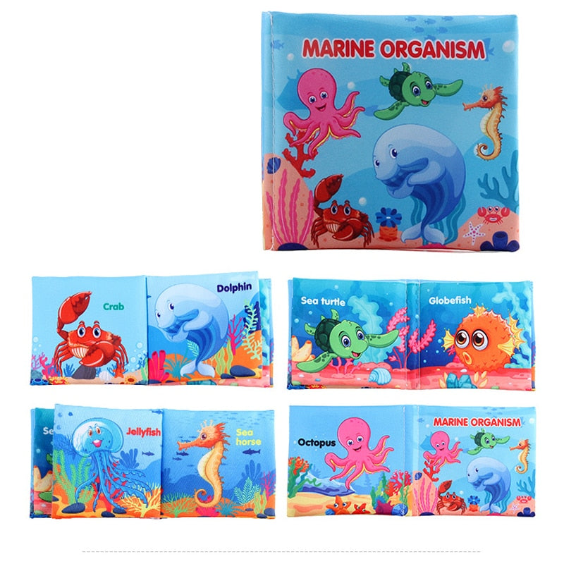 Kidsbooks Baby Early Learning Tearing Tail Cloth Book Parent-child Interactive Sound Paper Puzzle Cloth Book Toy