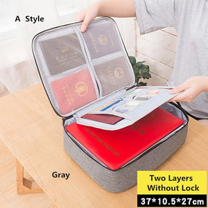Document Bag Large Capacity Travel Passport Wallet Card Organizer Men&#39;s Business Waterproof Storage Pack Home Accessories Item
