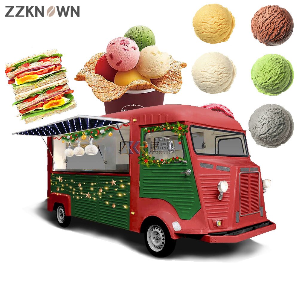 Ice Cream Coffee Van Beer Bar Hot Dog Electric Food Cart Taco Truck Mobile Kitchen Restaurant Vintage Mobile Food Truck