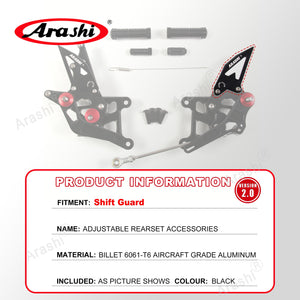 Arashi Spare Parts Adjustable Rearsets Replacement Shift Linkage Lever Gear Selector Motorcycle Footrest Spare Parts Foot Pegs