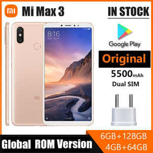 Smartphone Xiaomi Mi Max 3  6.9 inch 4G RAM 6 ROM Fingerprint 4G Android Smart Phone  Qualcomm Snapdragon 652