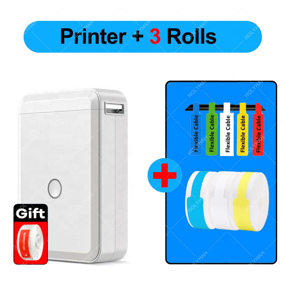 NiiMbot D110 Portable Label Maker Wireless Label Printer Tape Included Multiple Templates Available for Phone  Office Home