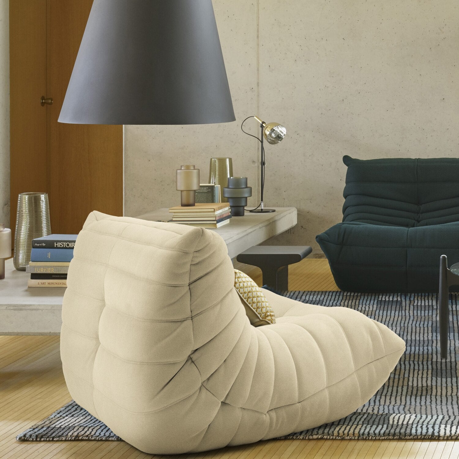 Furgle New Modern Design Sofa Ergonomics Lazy Floor Sofa Yellow Couch for Bedroom Corner Chair Living Room Office Furniture