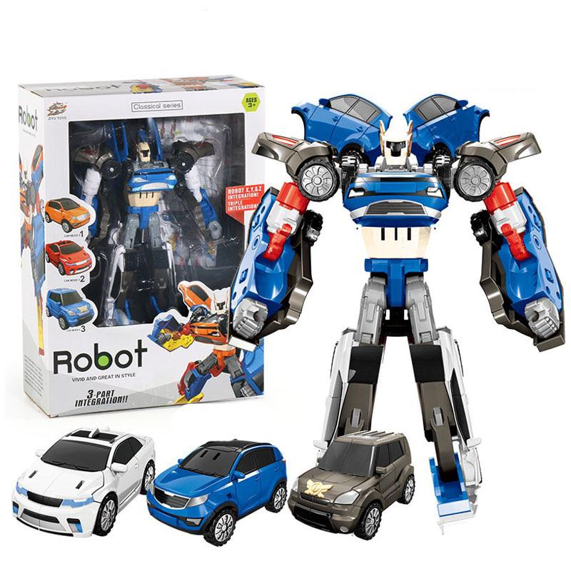 No Box 3 In 1 Transformation Robot Action Figure Toy Car Toys Cartoon Animation Model Set For Boys Birthdays Gifts