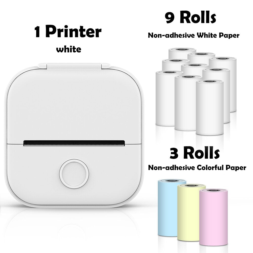 Phomemo T02 Portable Mini Wireless Thermal Pocket Printer Self-adhesive Stickers Use for DIY,Journal Sticker impresora portátil