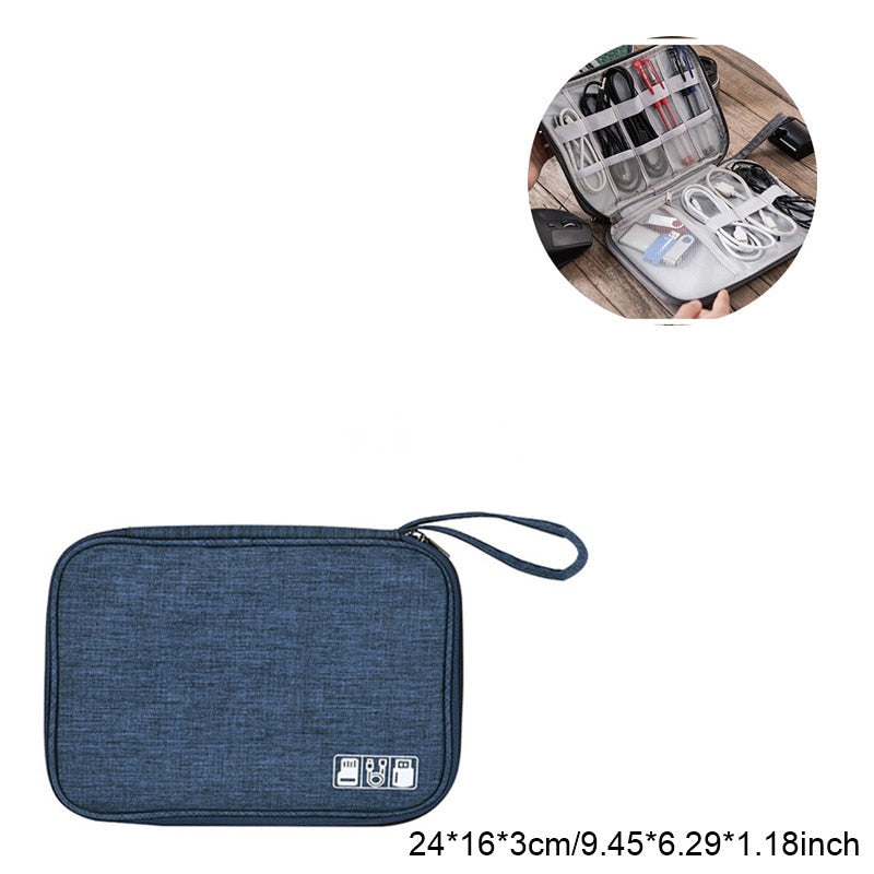 Travel Wire Bag Portable Waterproof Cable Pouch USB Electronics Charger Organizer Digital Gadget Kit Cosmetic Case Accessories