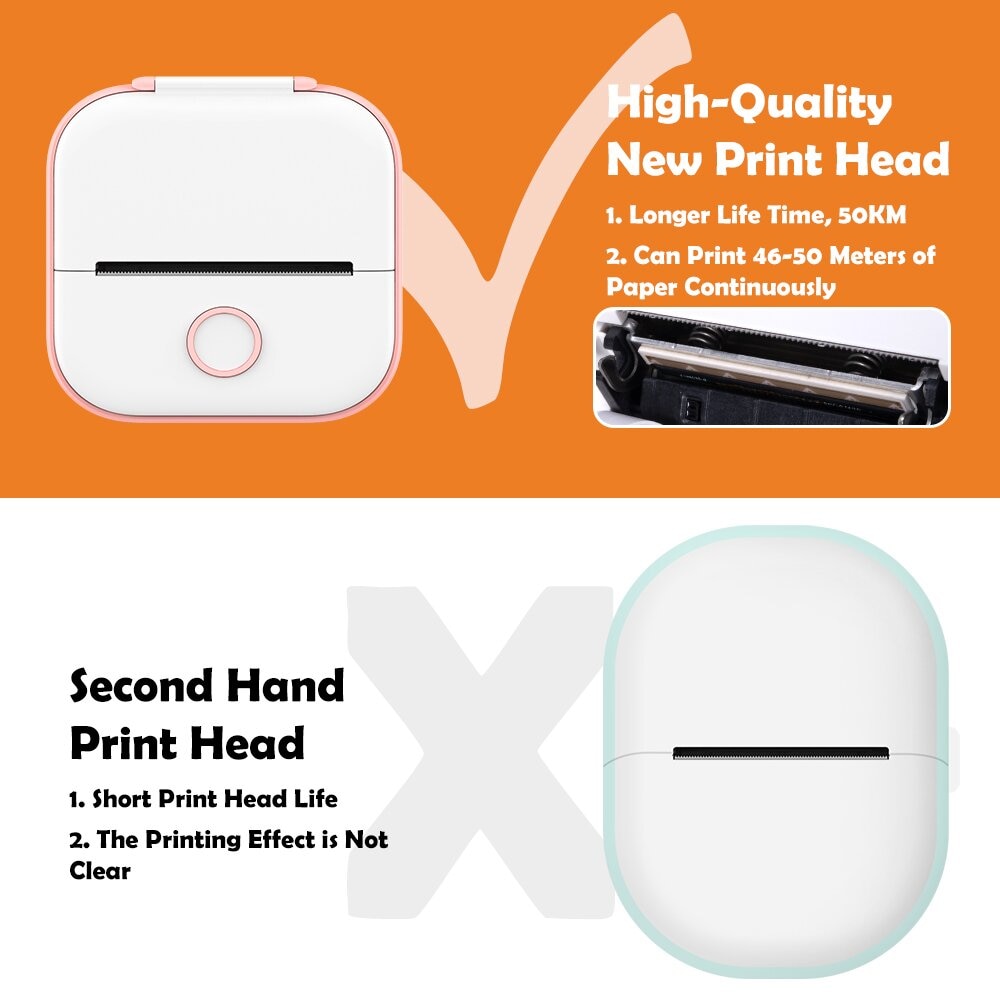 Phomemo T02 Mini Portable Printer Thermal Printing 53mm Sticker Wireless Inkless Mini Pocket Printer Self-adhesive Label Printer