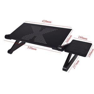 Aluminum Laptop Folding Table Computer Desk Stand for Bed 360 Degree Rotation MultiFunctional Portable Table 52.5x26.4x5cm