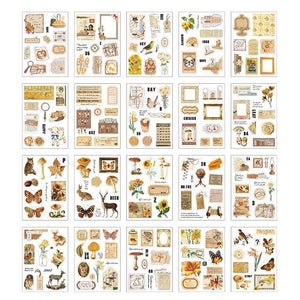 Mr.paper 4 Styles 20Pcs / Set Retro Plant Sticker Book Creative INS Style Hand Account Material Paper Decorative Stickers