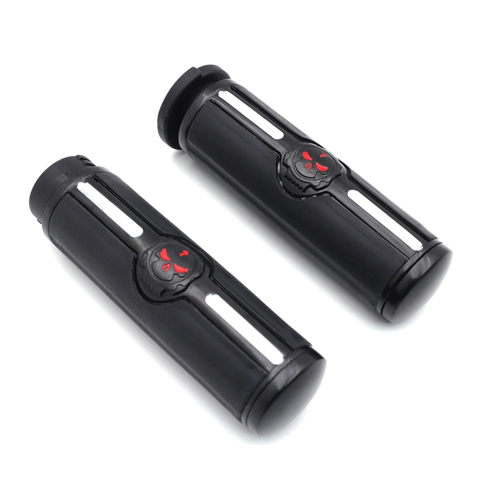 For Harley Davidson 1996-Later VRSC XL XR Dyna Softail YAMAHA Chr Aftermarket Free Shipping Motorcycle Parts Skull 1" Hand Grips