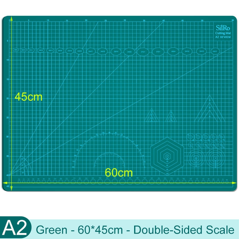 Professional Cutting Mat for Sewing Craft Hobby Scrapbooking Quilting Project, Self Healing Double-Sided Rotary Green Board Pad