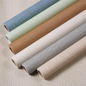 Cloth Wallpaper Self Adhesive  PVC Plain Living Room Linen  Renovation Sticker TV Background Vinyl Contact Paper Home Decor
