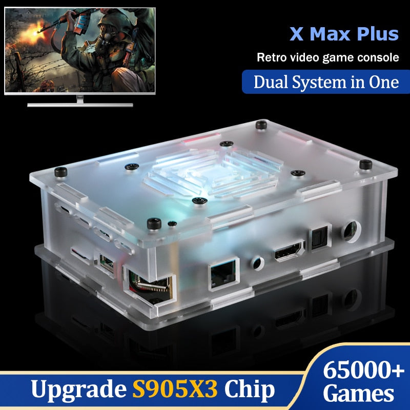 Super Console X Max Plus Dual System Wifi 8K HD Retro TV Video Game Player S905X3 CPU 65000+ Games 60+ Emulator  For PS1/PSP/N64
