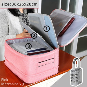 Document Bag Large Capacity Travel Passport Wallet Card Organizer Men&#39;s Business Waterproof Storage Pack Home Accessories Item