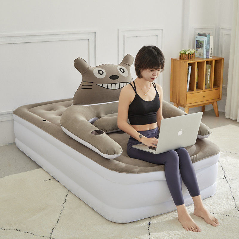 Inflatable mattress heightening home double thickened lovely cartoon bed portable single flush air cushion bed