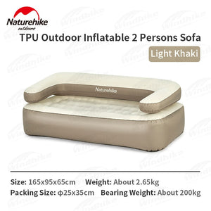 Naturehike TPU 2 In 1 Inflatable Sofa & Bed Outdoor Camping Portable 35CM Thickened Widening Soft 2 Persons Inflatable Cushion
