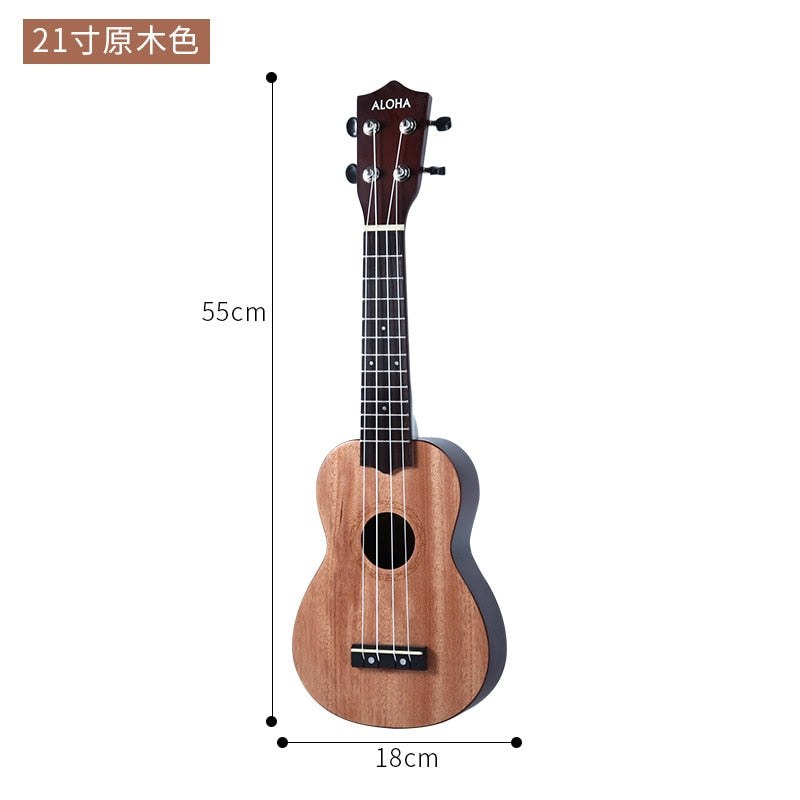 21/23 Inch Ukulele Soprano Beginner Ukulele Guitar Ukulele Mahogany Neck Delicate Tuning Peg 4 Strings Wood Ukulele