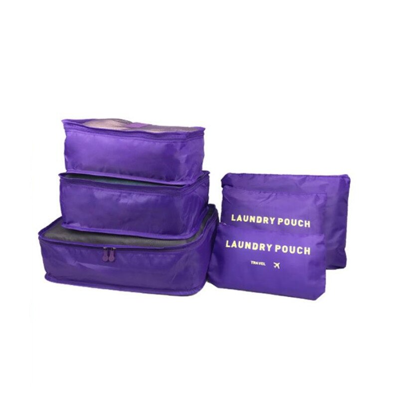 6Pcs/Set Travel Bag Men And Women Multifunction Clothing Luggage Organizer Bag Mesh Packing Cubes Unisex Travel Storage Bags Kit