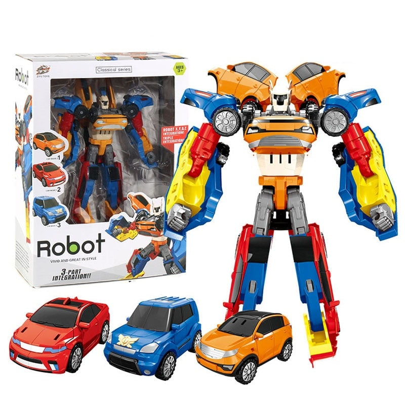 No Box 3 In 1 Transformation Robot Action Figure Toy Car Toys Cartoon Animation Model Set For Boys Birthdays Gifts