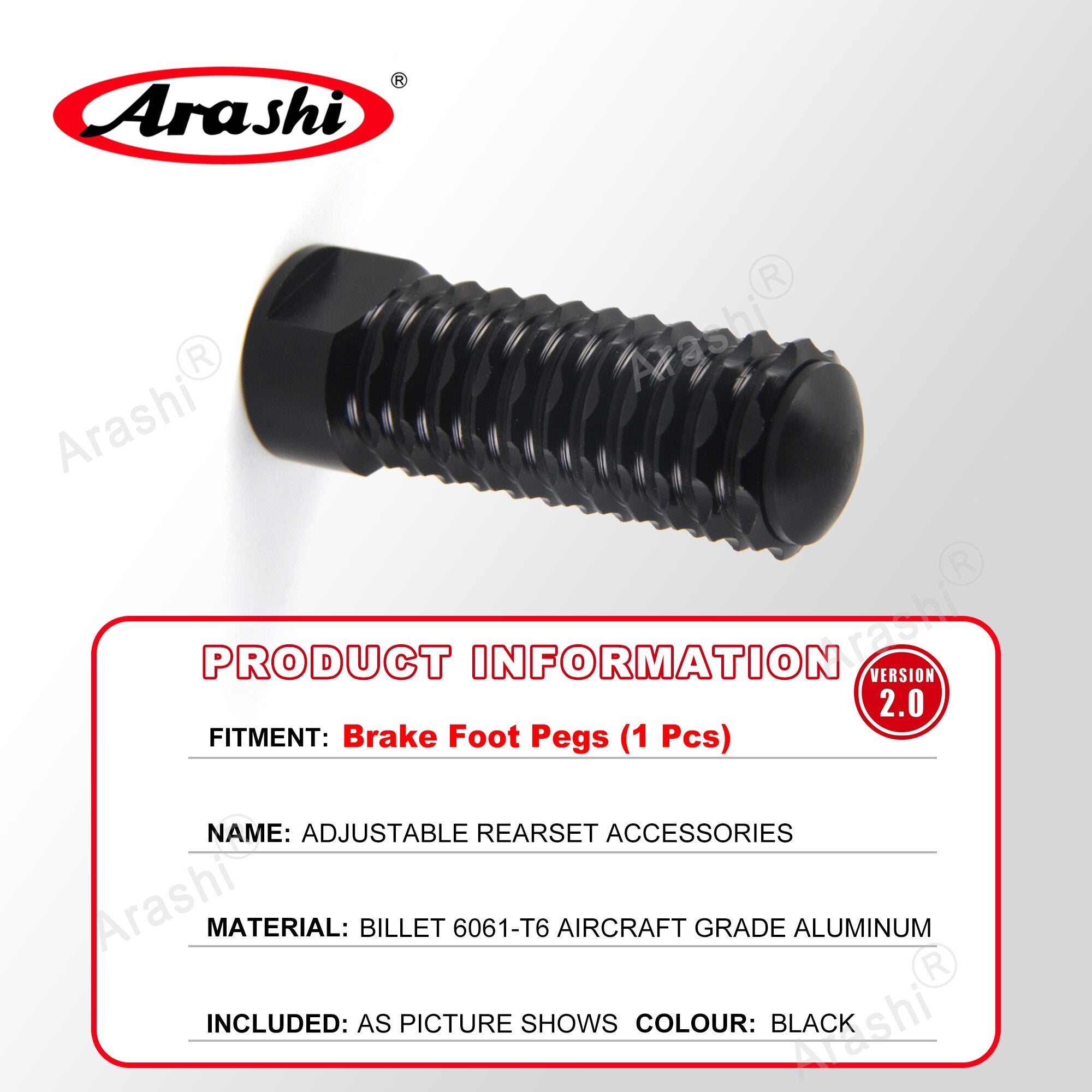 Arashi Spare Parts Adjustable Rearsets Replacement Shift Linkage Lever Gear Selector Motorcycle Footrest Spare Parts Foot Pegs