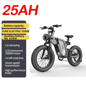EKX X20 Electric Bike Mountain Moped Ebike 20 Inch Fat Tire 2000W 48V 30AH Men&#39;s Road EBike Electric Bicycle For Adults E Bikes