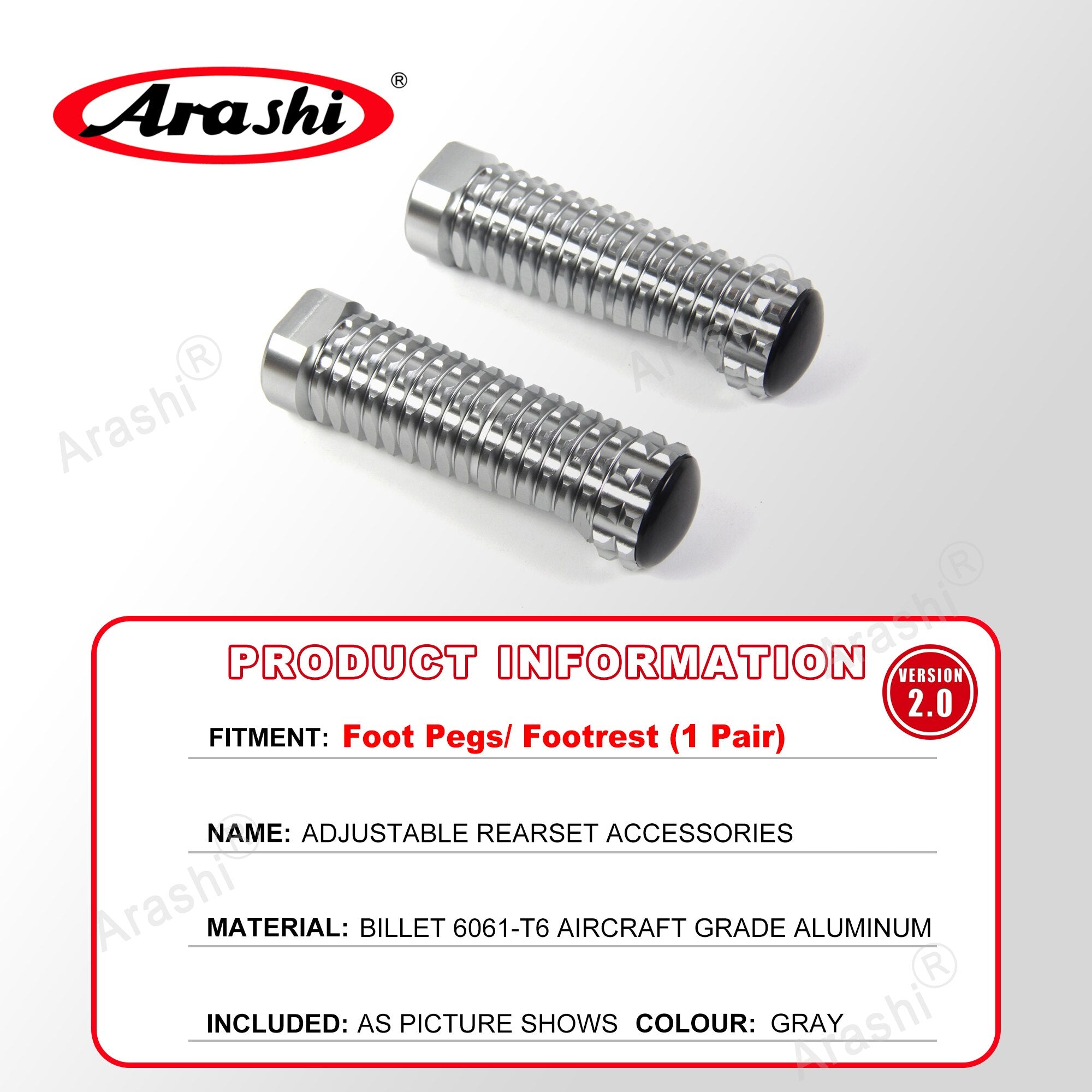 Arashi Spare Parts Adjustable Rearsets Replacement Shift Linkage Lever Gear Selector Motorcycle Footrest Spare Parts Foot Pegs
