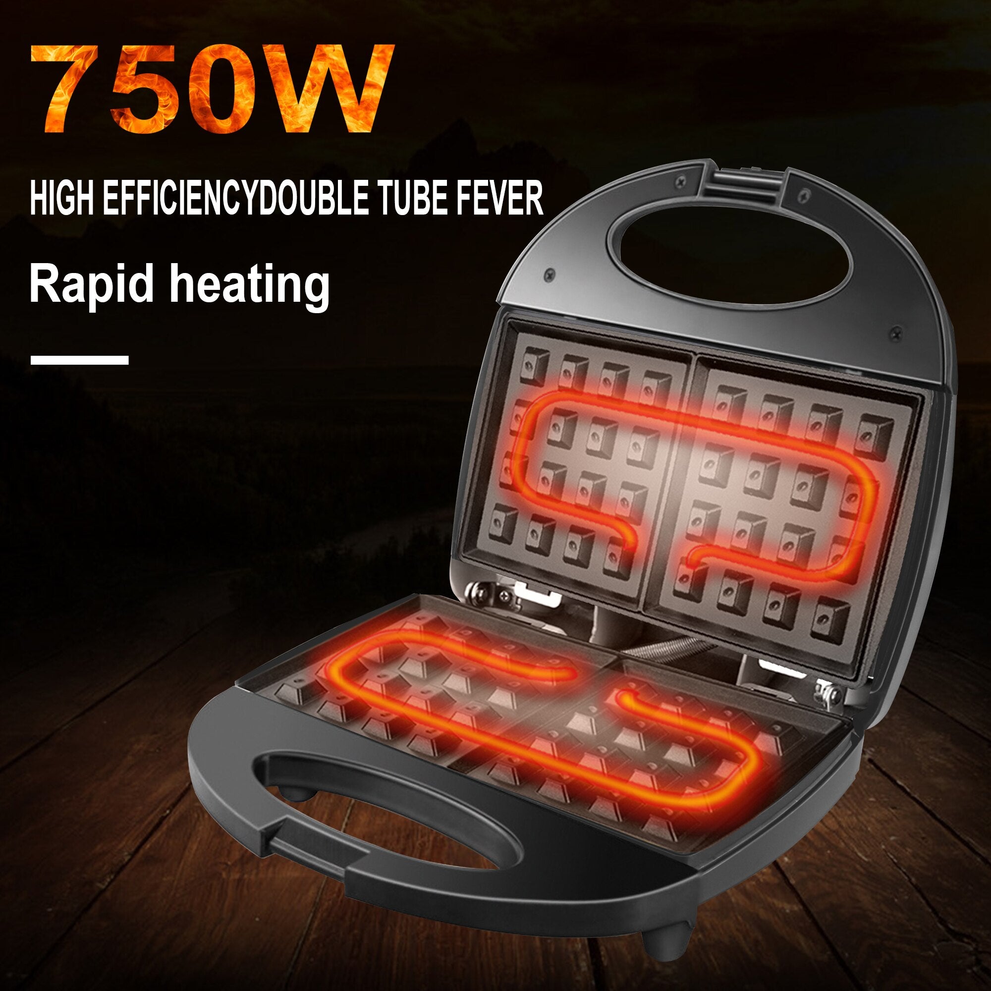 Electric Waffle Maker Grill Sandwich Cake Donut Walnut Panini Plate Cooking Kitchen Appliances Toaster Breakfast Machine