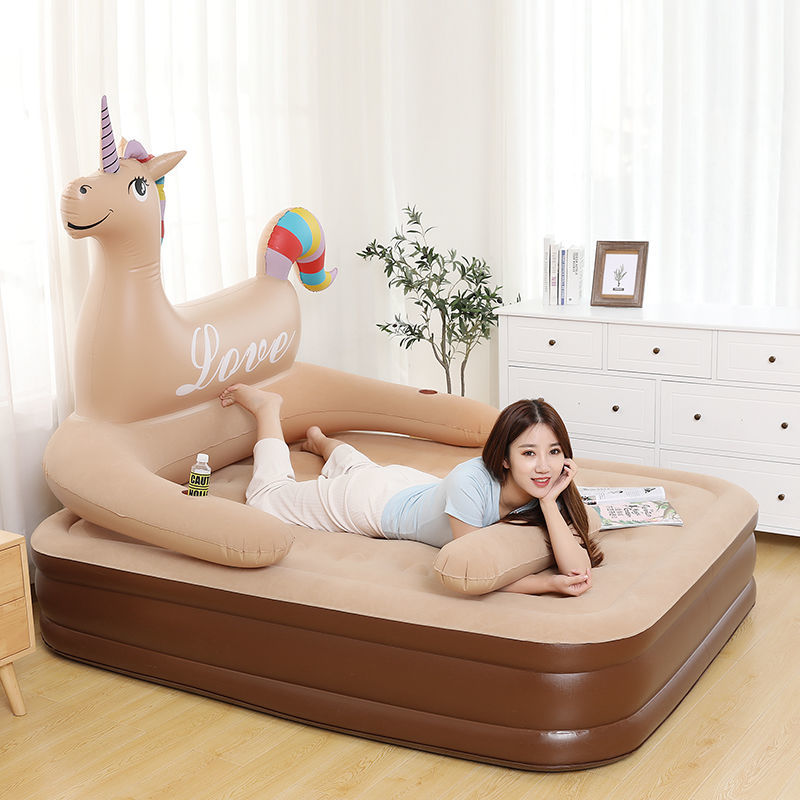 Unicorn double raised inflatable mattress household convenient air cushion bed outdoor tent thickened couple lazy mattress