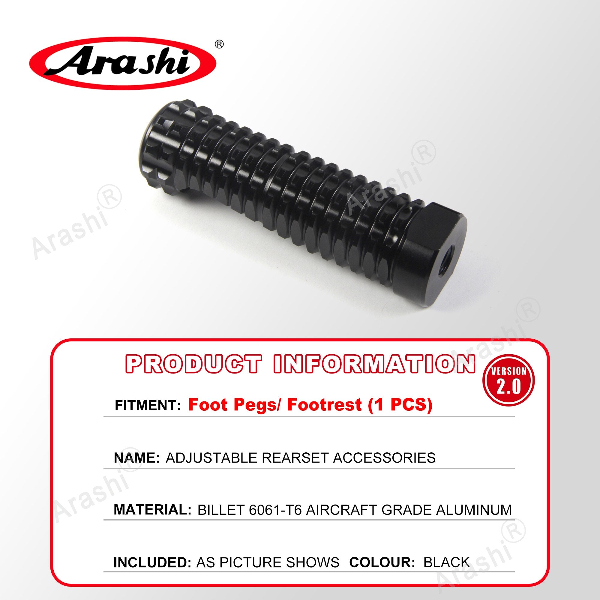 Arashi Spare Parts Adjustable Rearsets Replacement Shift Linkage Lever Gear Selector Motorcycle Footrest Spare Parts Foot Pegs