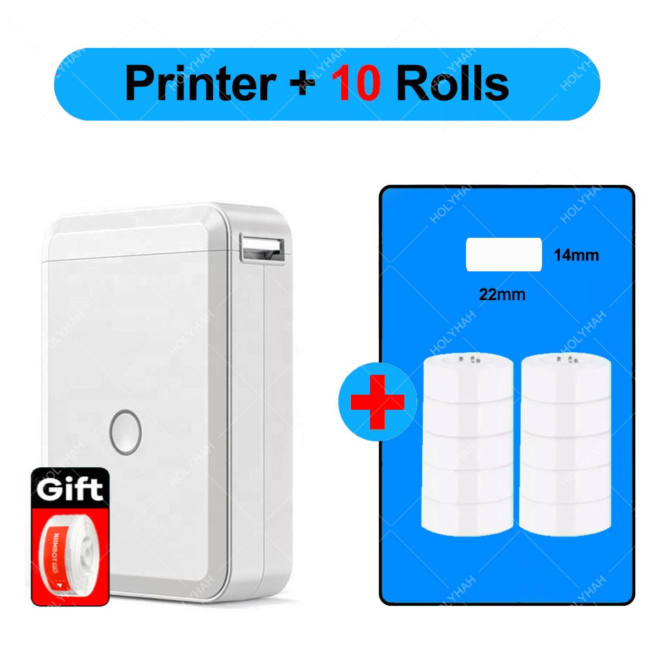 NiiMbot D110 Portable Label Maker Wireless Label Printer Tape Included Multiple Templates Available for Phone  Office Home