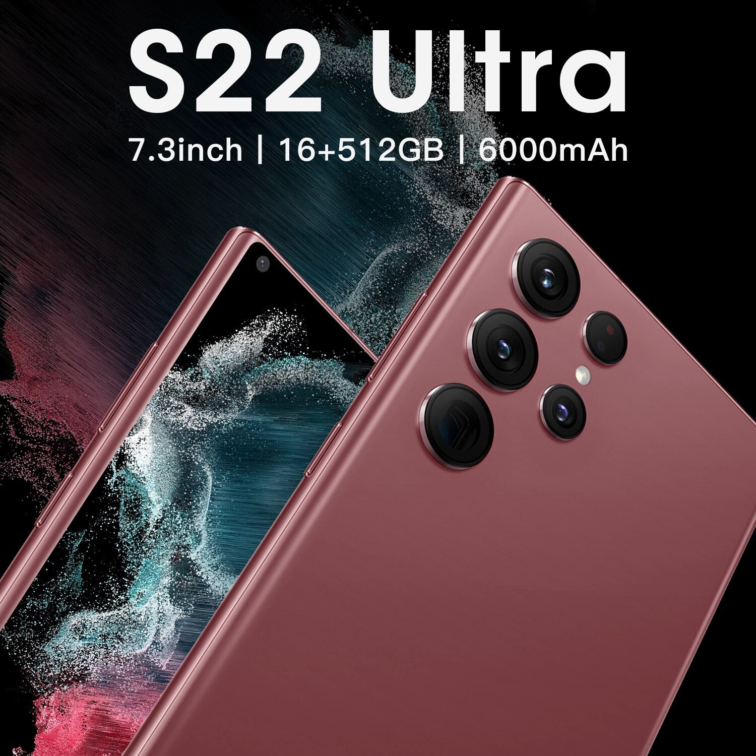 2022 New S22 Ultra 7.3 Inch Smartphones 16GB+1TB 5G Network Phone Dual SIM Android Phones Global Version Mobile Phone