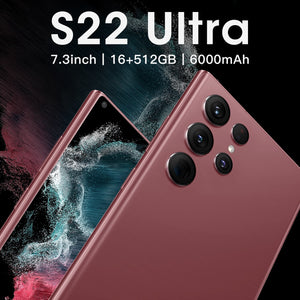2022 New S22 Ultra 7.3 Inch Smartphones 16GB+1TB 5G Network Phone Dual SIM Android Phones Global Version Mobile Phone