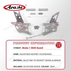 Arashi Spare Parts Adjustable Rearsets Replacement Shift Linkage Lever Gear Selector Motorcycle Footrest Spare Parts Foot Pegs