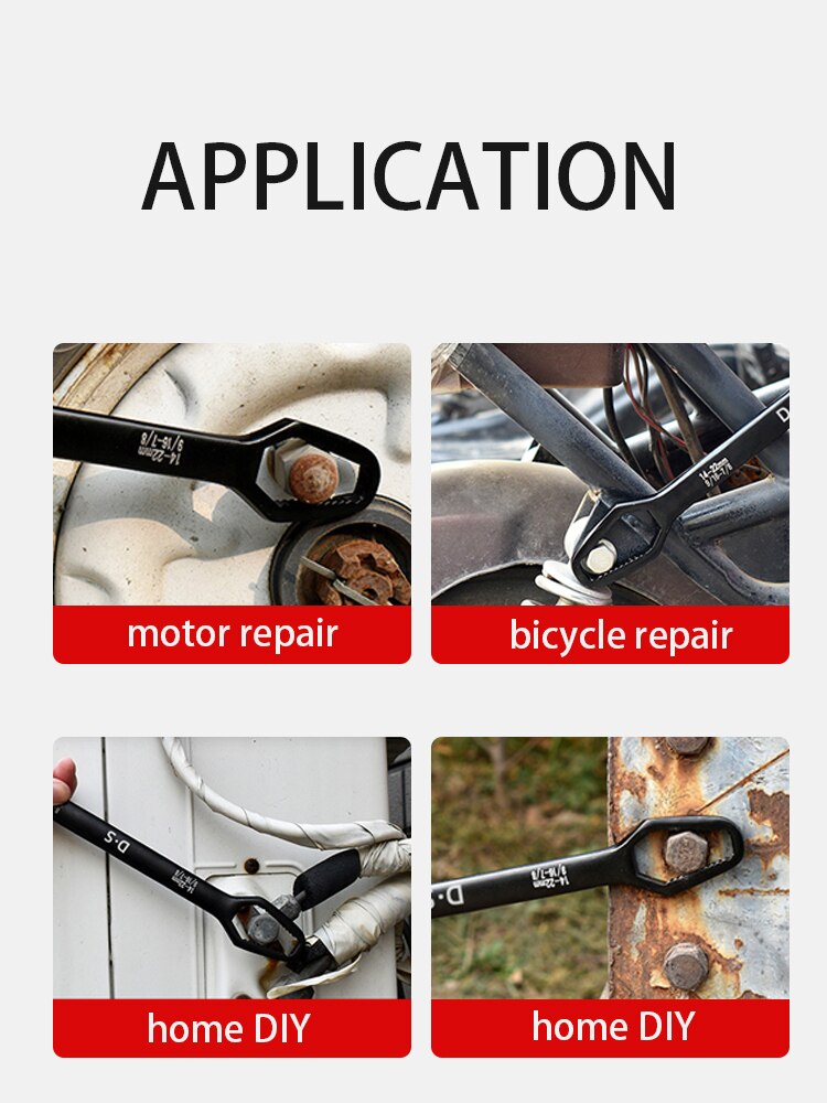 Universal Torx Wrench 8-22mm Self-tightening Adjustable Glasses Wrench Double End Multifunctional Spanner Hand Repair Tools