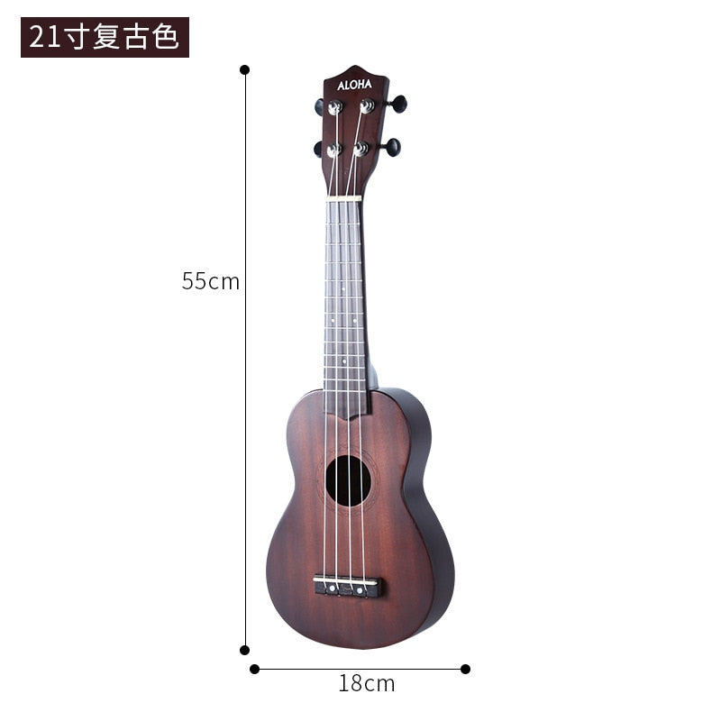 21/23 Inch Ukulele Soprano Beginner Ukulele Guitar Ukulele Mahogany Neck Delicate Tuning Peg 4 Strings Wood Ukulele