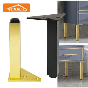4pcs Adjustable Legs for Furniture Metal Black Gold Coffee Table Leg Sofa Bed Chair TV Bathroom Cabinet Replacement Foot Fitting