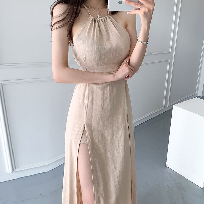 Chic White Dress Women Sleeveless 2022 O-neck Puff High Waisted Party Dresses Creasing Elegant Woman's Clothing OL Vestido