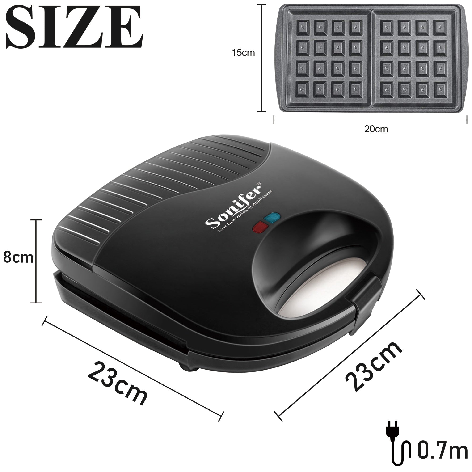 Electric Waffle Maker Grill Sandwich Cake Donut Walnut Panini Plate Cooking Kitchen Appliances Toaster Breakfast Machine