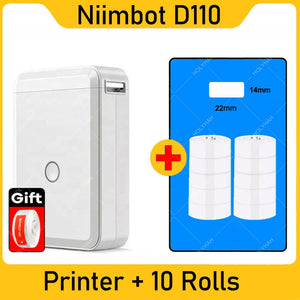 NiiMbot D110 Portable Label Maker Wireless Label Printer Tape Included Multiple Templates Available for Phone  Office Home