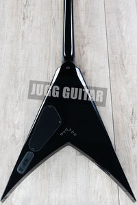 Rare Mustaine Megadeth Rust In Peace Blue Flying V Electric Guitar Grover Tuners, 9V Battery Box, Black Hardware
