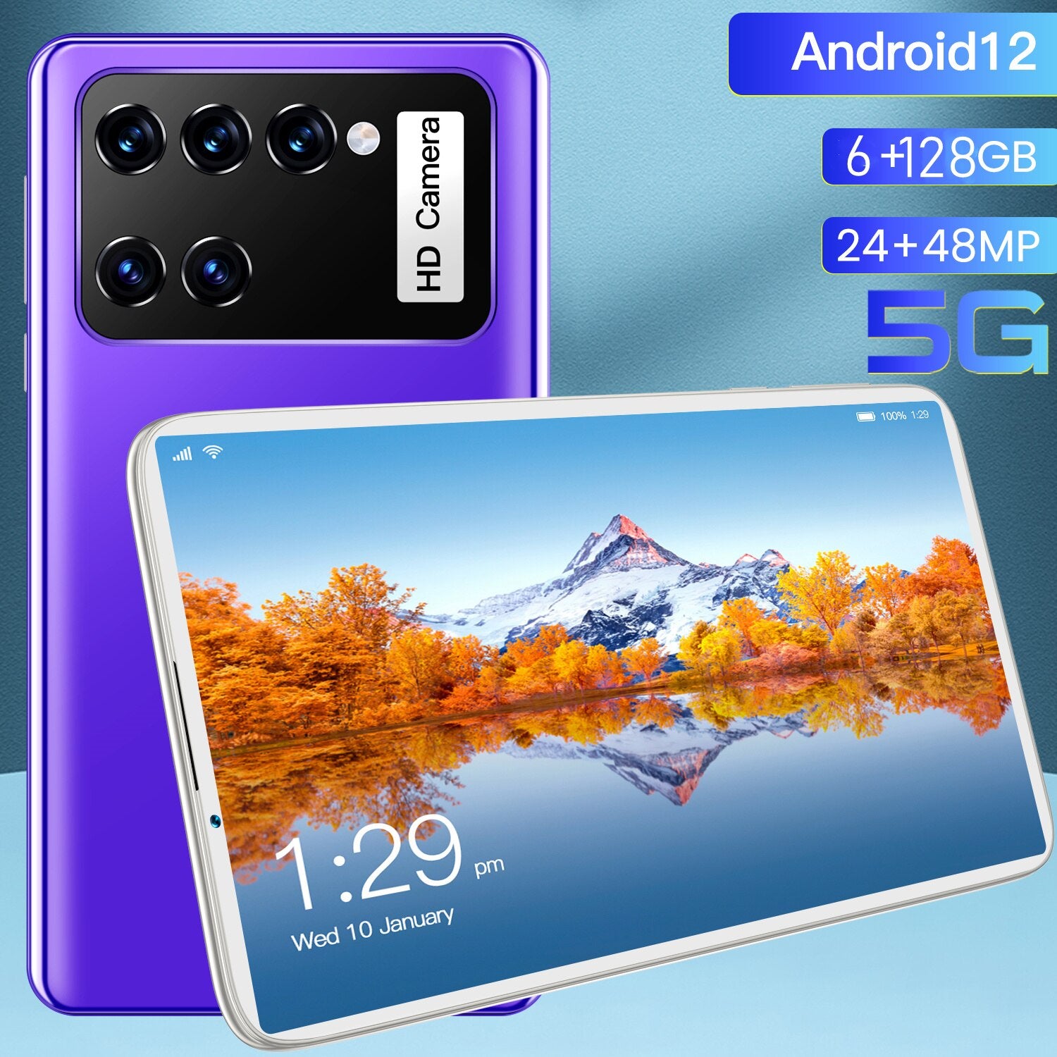 M12 Pad Tablet Android12 WPS Office 8 Inch 6GB RAM 128GB ROM 48MP 5G Deca Core Dual Sim GPS Send Keyboard Google Play Tablette