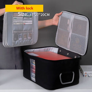 Document Bag Large Capacity Travel Passport Wallet Card Organizer Men&#39;s Business Waterproof Storage Pack Home Accessories Item